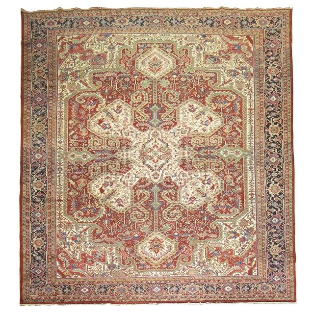 Antique Persian Heriz Rug For Sale - Image 15 of 18