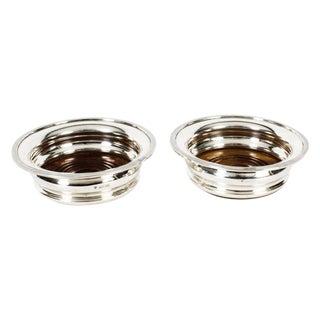 20th Century Circular Sterling Silver Coasters, Birmingham, 1972, Set of 2 For Sale