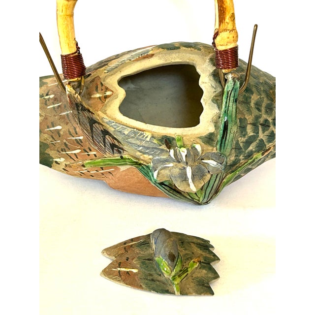 Asian Antique Mid 20th Century Asian Duck Teapot For Sale - Image 3 of 7