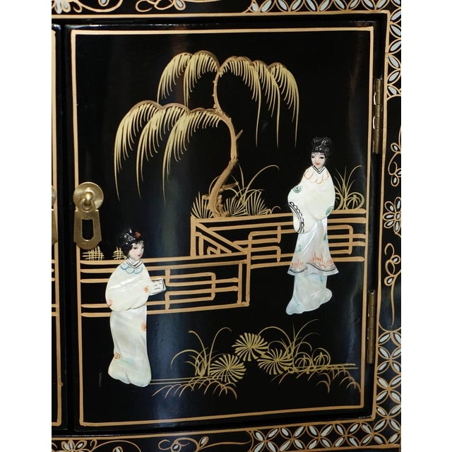 Decorative Chinese Chinoiserie Cabinet For Sale - Image 9 of 18