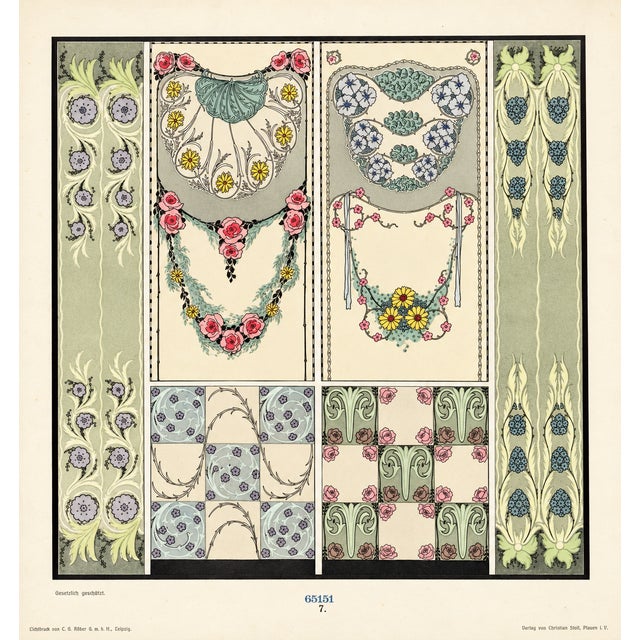 A refined pair of original German decorative-arts plates from Neuer Zierat, nach altem Stil, published by Christian Stoll...