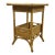 Vintage Wicker Tiered Side Accent End Table With Basket Insert For Sale