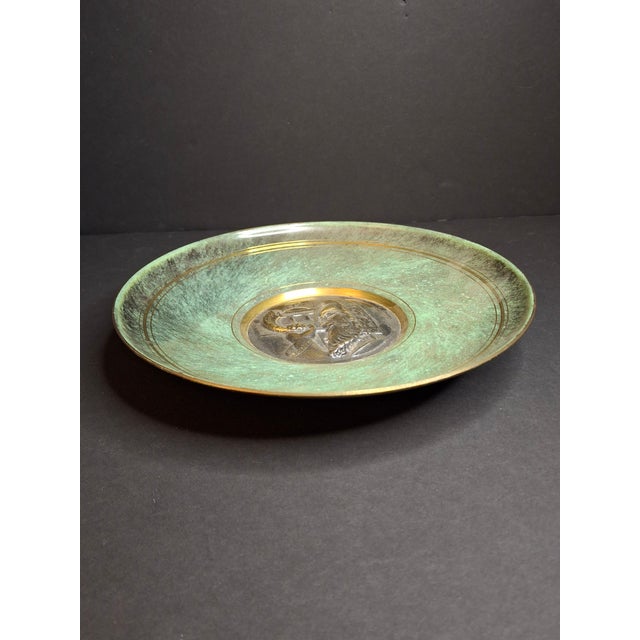 Pair Mid Century Pal Bell Israel Bronze Wall Plates Maurice Ascalon Judaica 9.5" For Sale In Boston - Image 6 of 18
