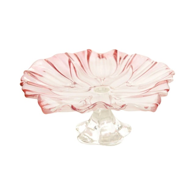 Vintage Petal Glass Pedestal Compote Dish For Sale - Image 13 of 13