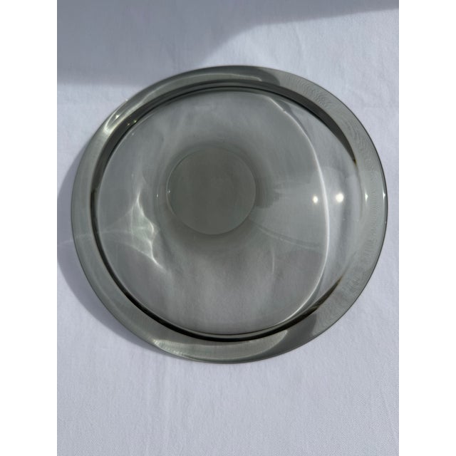 1960s Holmegaard Smoky Glass Bowl Signed For Sale - Image 9 of 11