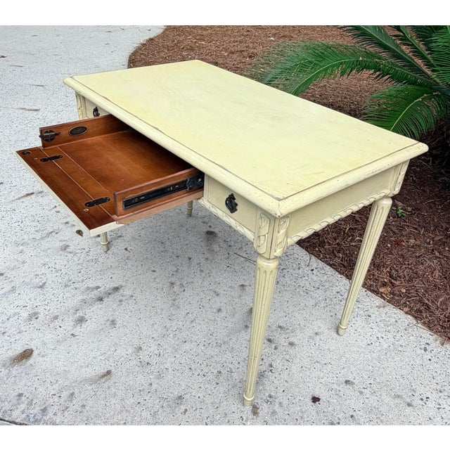 Hooker Furniture Shabby Chic Distressed Writing Table For Sale - Image 4 of 12