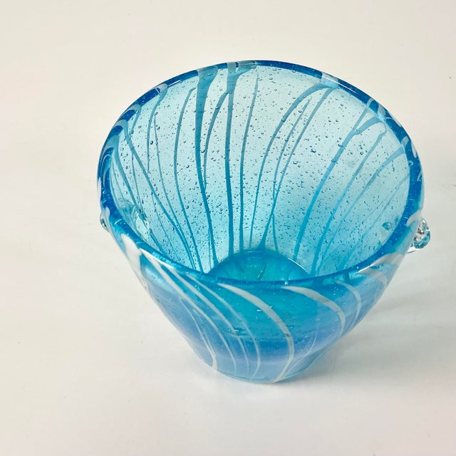 1960s Italian Hollywood Regency Pablo Venini Murano Glass Ice Bucket With Petite Bubbles For Sale - Image 6 of 13
