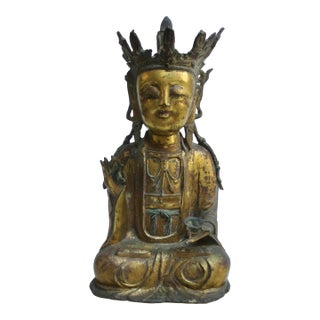 Ming Bronze Buddha Circa 16th-17th For Sale