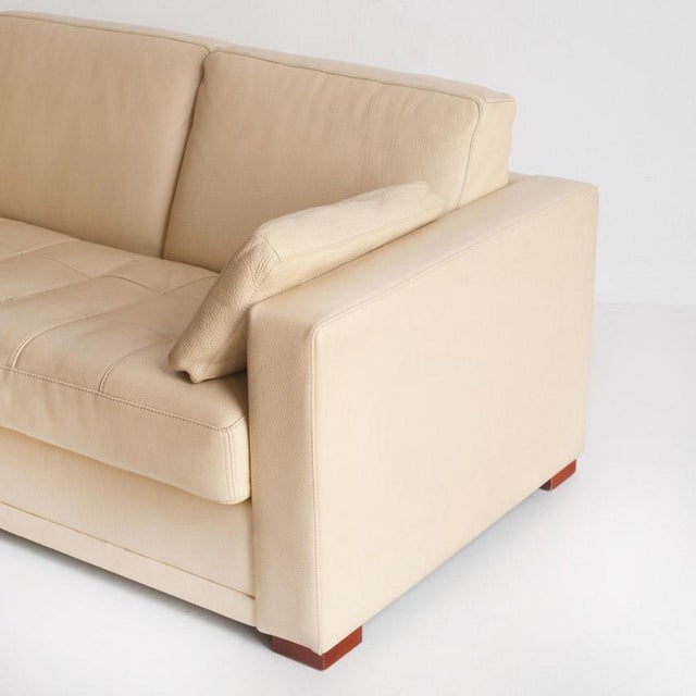 1990s Vintage Two-Seater Sofa in Leather by Gerbet Grebot, 1990s For Sale - Image 5 of 15