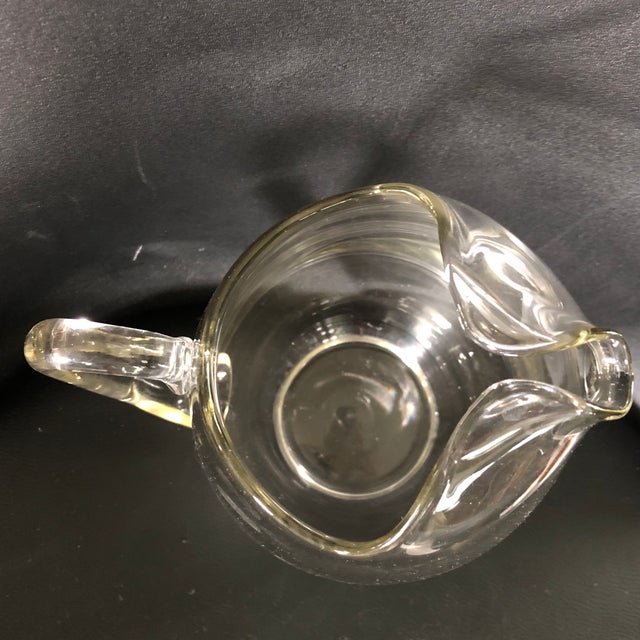 Vintage Large Engraved Glass Pitcher “England” For Sale - Image 12 of 12