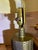 Brutalist Vintage Brass Brutalist Style Pair Lamps Set of 2 Original Shades For Sale - Image 3 of 18