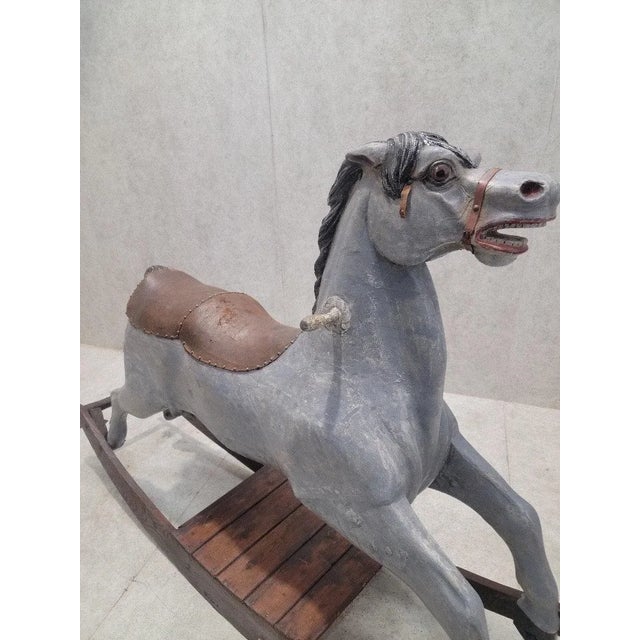 French Antique French Double Seater Carousel Rocker Horse For Sale - Image 3 of 5