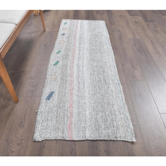 Vintage Turkish Hand-Knotted Vintage Rug is a semi-Vintage runner rug. '70s Eastern region of Turkey's unique rug is...