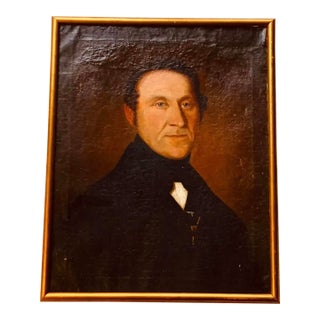 Mid-19th Century American Oil Portrait of a Gentleman, Nantucket Estate For Sale