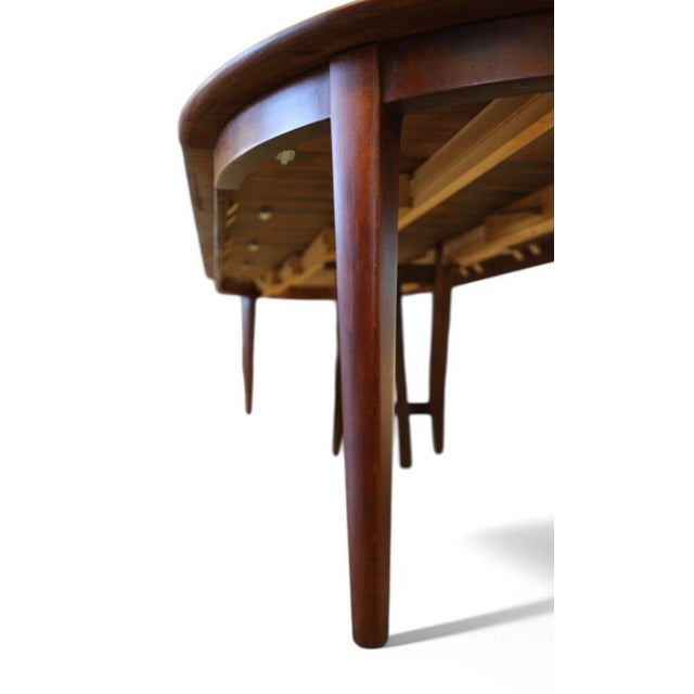 1970s Veneered Teak Dining Table with Extension Leaves by Henning Kjærnulf for Sorø Stolefabrik, Denmark, 1960s For Sale - Image 5 of 18