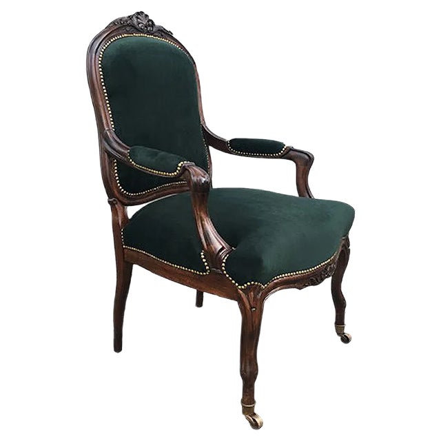 Antique Baroque Style Throne Armchair For Sale