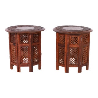 Pair of Antique Anglo Indian Inlaid Stands For Sale