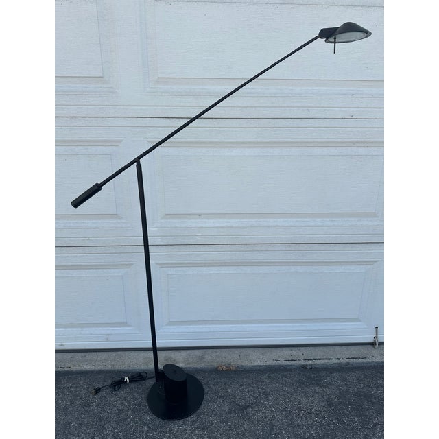 1980s Robert Sonneman/Kovacs Feather Floor Lamp in Black For Sale In Los Angeles - Image 6 of 9