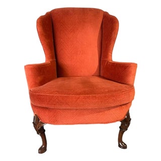 Vintage Georgian Style Wingback Armchair by Sherrill Furniture For Sale