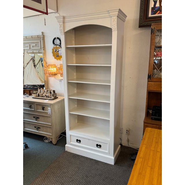 2010s Contemporary Bookshelf With Drawer, White For Sale - Image 5 of 12