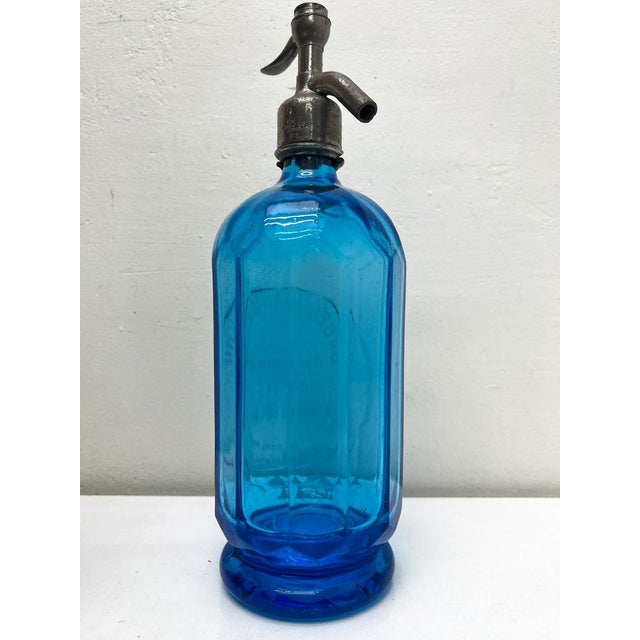 Blue French Art Deco Soda Syphons, 1920s, Set of 2 For Sale - Image 8 of 16