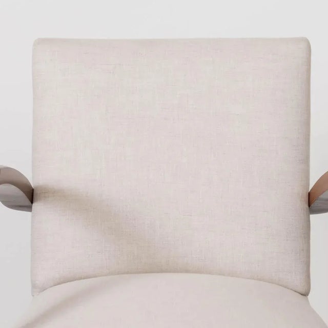 Mid-20th Century French Wood and Linen Side Chair For Sale - Image 11 of 15