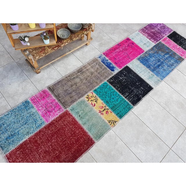 Rare Turkish Vintage Runner Rug For Sale - Image 9 of 10