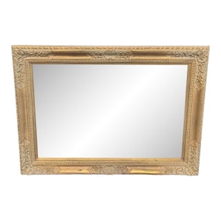 Carved Floral Wood Frame Mirror For Sale