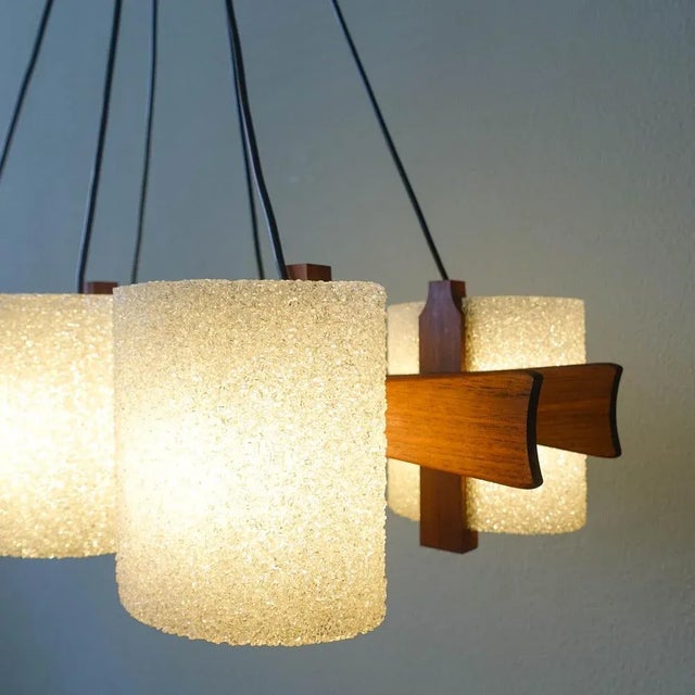 Scandinavian Hanging Lamp in Teak and Granite, 1960s For Sale - Image 10 of 17