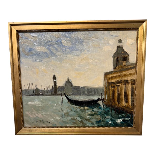 20th Century Oil on Canvas Venice For Sale