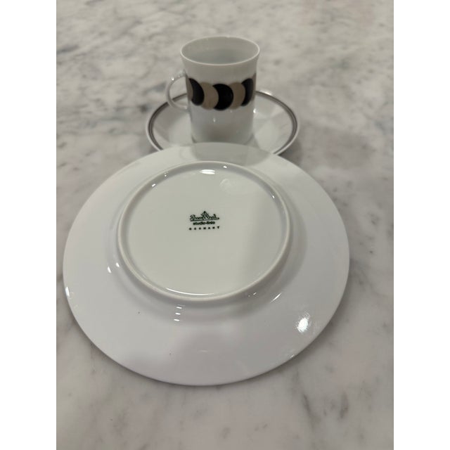 1960s Rosenthal Espresso Set and Dessert Plates - Service for 12 For Sale In Philadelphia - Image 6 of 11
