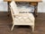 English Midcentury Bleached Faux Bamboo Lounge Chair with Upholstery For Sale In Atlanta - Image 6 of 11