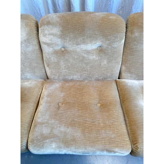 Mid-Century Modern Italian Velvet and Wooden Sofa by Osvaldo Borsani for Tecno, 1960s For Sale - Image 14 of 18