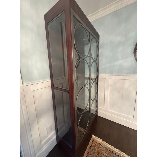 Ethan Allen 1990s Ethan Allen Art Deco Display Curio Cabinet For Sale - Image 4 of 5