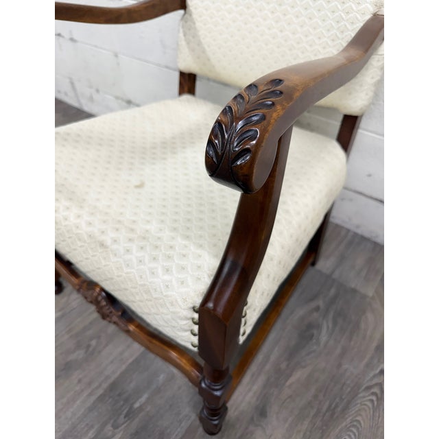 Early 20th Century Vintage Spanish Revival Walnut Armchair For Sale - Image 5 of 16