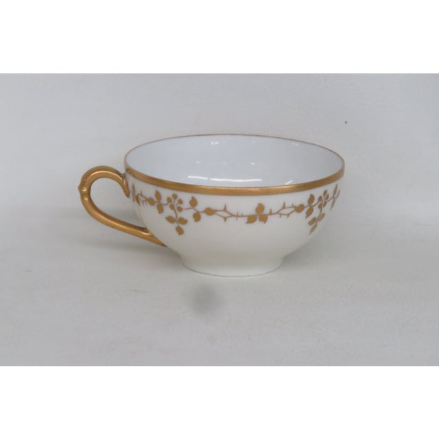 Mid 20th CenturyJWH Bavaria Fine Porcelain Tea Cup White With Gold Gilt Rim and Florals For Sale - Image 12 of 12