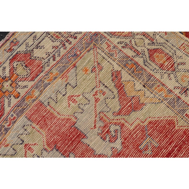 Vintage Turkish Oushak Rug With Bold Red, Indigo Blue, Saffron Gold and Ivory For Sale - Image 11 of 11