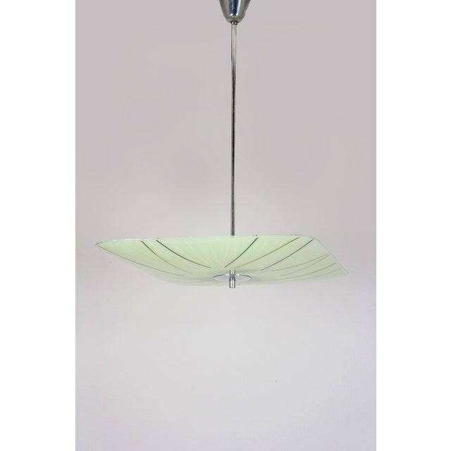 Mid-Century Czech Glass Pendant Lamps with Geometric and Colorful Decor, 1970s, Set of 6 For Sale - Image 4 of 18