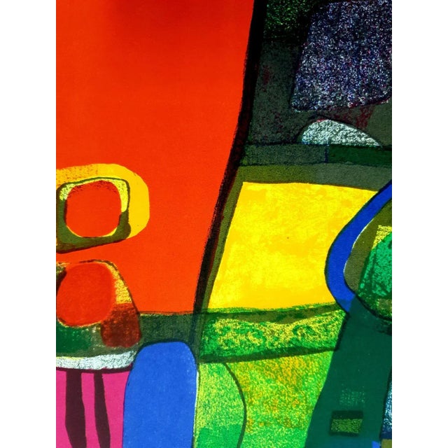 Maurice estève - composition - original lithograph colorful abstraction 1969 xxe siecle dimensions: 32 x 24 inches...