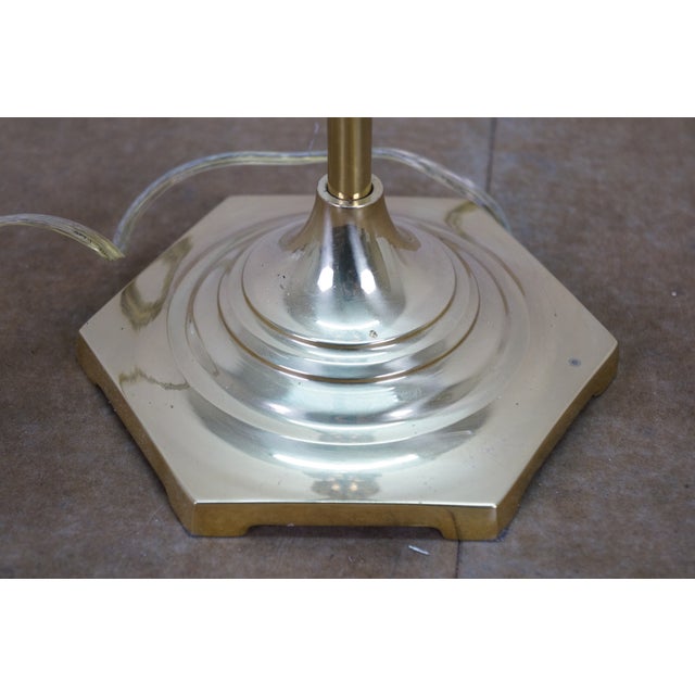 Late 20th Century Vintage Brass Trophy Urn Candlestick Hexagon Base Banquet Table Lamp 28" For Sale - Image 5 of 12