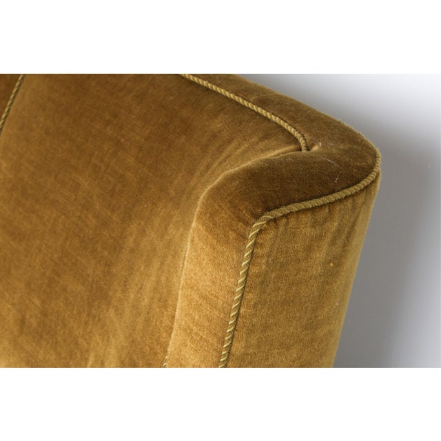 Danish Oak and Mohair Sofa Couch Circa 1940 Art Deco Style For Sale - Image 11 of 12