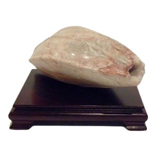 Vintage Mid-Century Polished Hand Carved Stone Sculpture For Sale