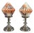Art Deco Table Lamps with Pressed Orange Glass Shade, 1930s, Set of 2 For Sale