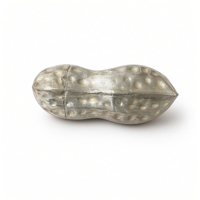 Mexican Vintage Mexican Sterling Silver Peanut Box, Hammered Texture, Twist-Off Cap, 12.57g, 2" For Sale - Image 3 of 7