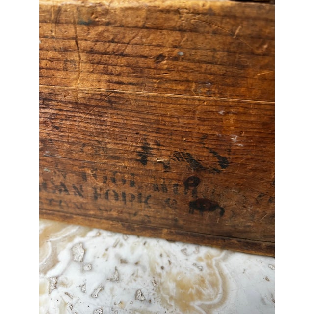 Wood South Carolina Antique Wooden Box For Sale - Image 7 of 11