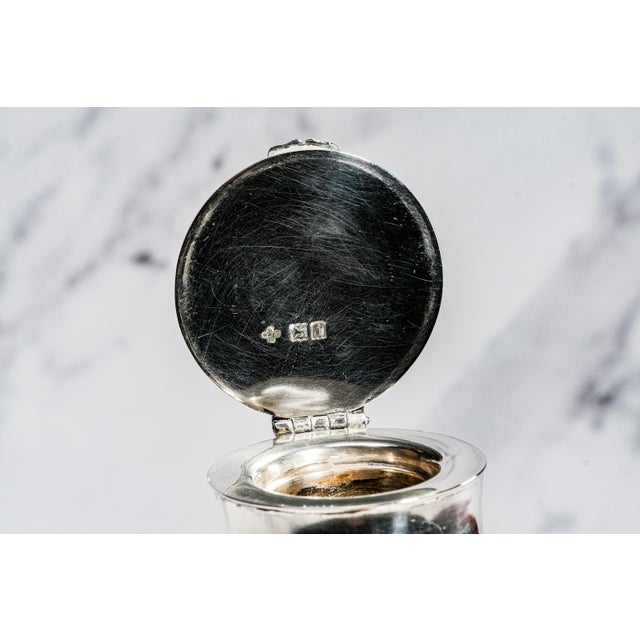 19th Century Country Sporting Decor Antique English Sterling Silver Mounted Deer Hoof Taxidermy Inkwell For Sale - Image 5 of 14