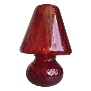Italian Red Murano Glass Lamp by Simoeng For Sale