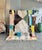 A striking contemporary Moroccan Mrirt rug handwoven from natural wool by Berber artisans. Its abstract composition...