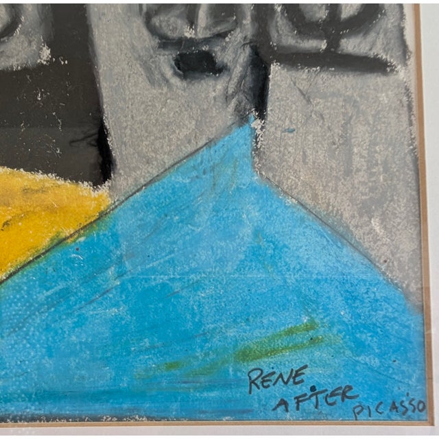 Modern Rene After Picasso Framed Acrylic Painting Art on Canvas For Sale - Image 3 of 10