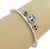 Contemporary Mid 20th Century Gerrard 18k White Gold Bracelet Blue Topaz Amethyst 3-Stone Dangle Charms For Sale - Image 3 of 8